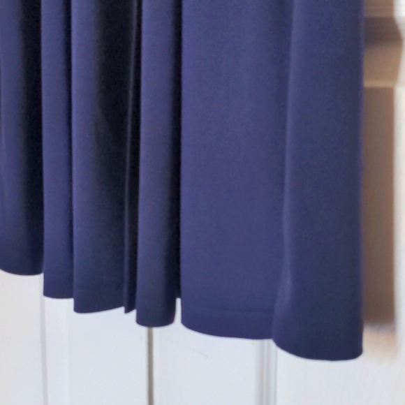 Purple Blue Long Draped Dress with Pockets - Picture 4 of 7